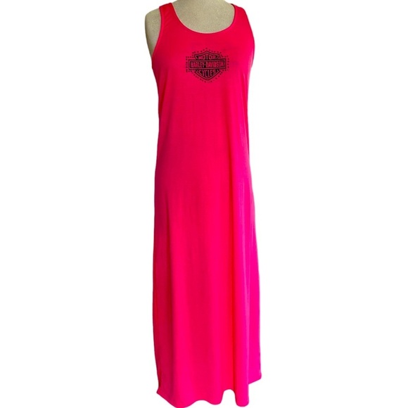 NWT HARLEY DAVIDSON SLEEVELESS MAXI DRESS WITH RHINESTONE DETAILING - Picture 1 of 12